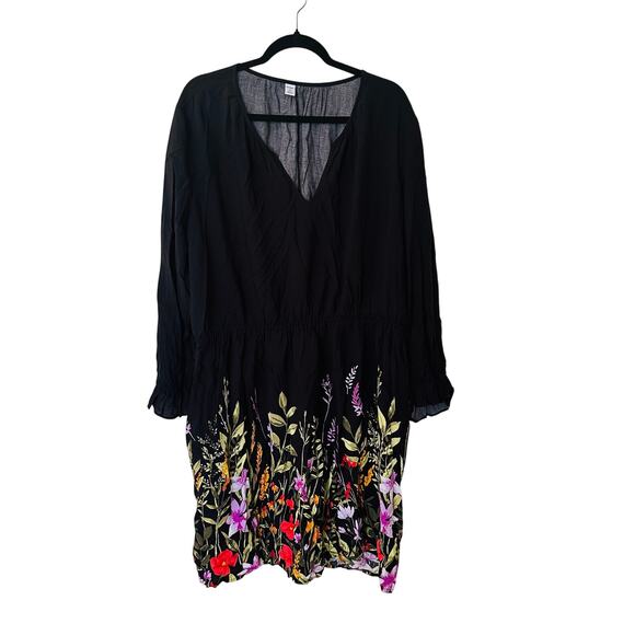 Old Navy Black Floral Dress Plus Size XXL - Picture 1 of 6